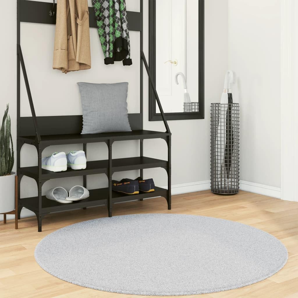 Tapis gris 120 cm rond moderne HUARTE pour le salon et la chambre