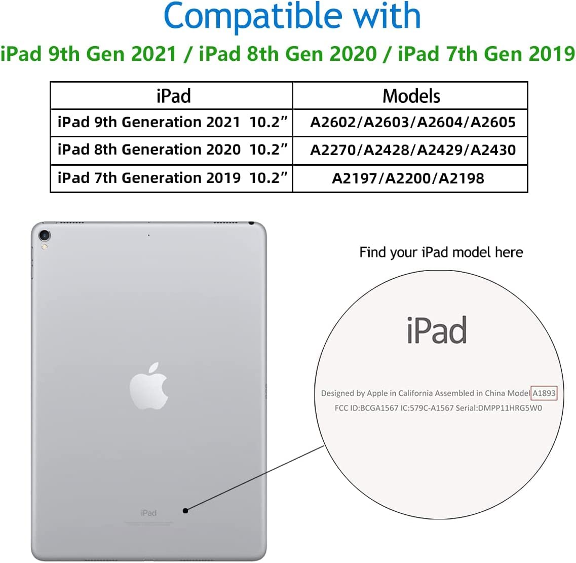 BXGH iPad 10.2 Case iPad 9. Generation 2021/ iPad 8. Generation 2020/ iPad 7. Generation 2019 Case - Image 2