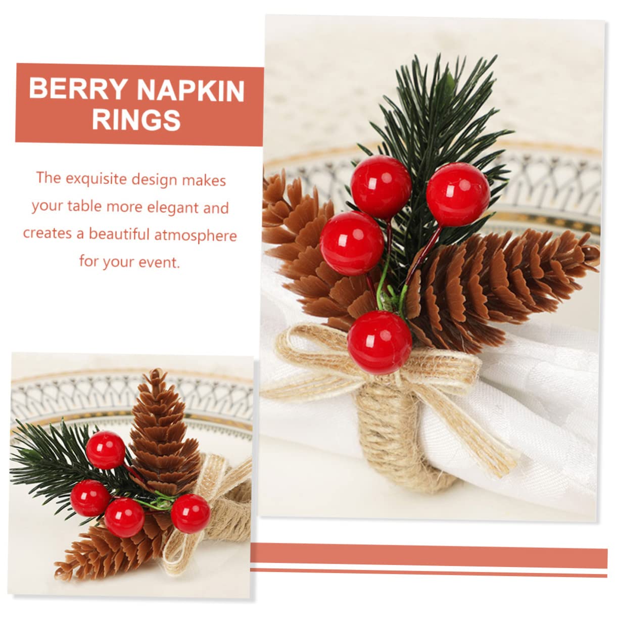 Alipis 18stücke Weihnachtsserviettenringe Mit Und Beeren Festliche Tischdekoration Für Partys Hochzeiten Und Besondere Anlässe Serviettenhalter Aus Hochwertigem Material Für Zuhause