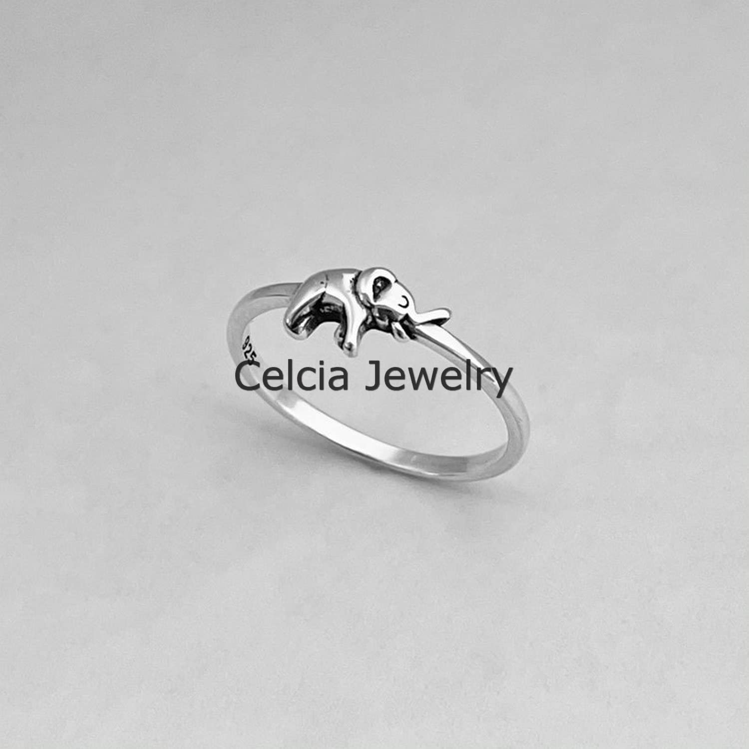 Anillo de elefante pequeño de plata de ley 925 real, anillo de buena suerte, anillo animal, anillo bohemio bohemio, joyería atractiva, anillo minimalista, anillo del día de la madre