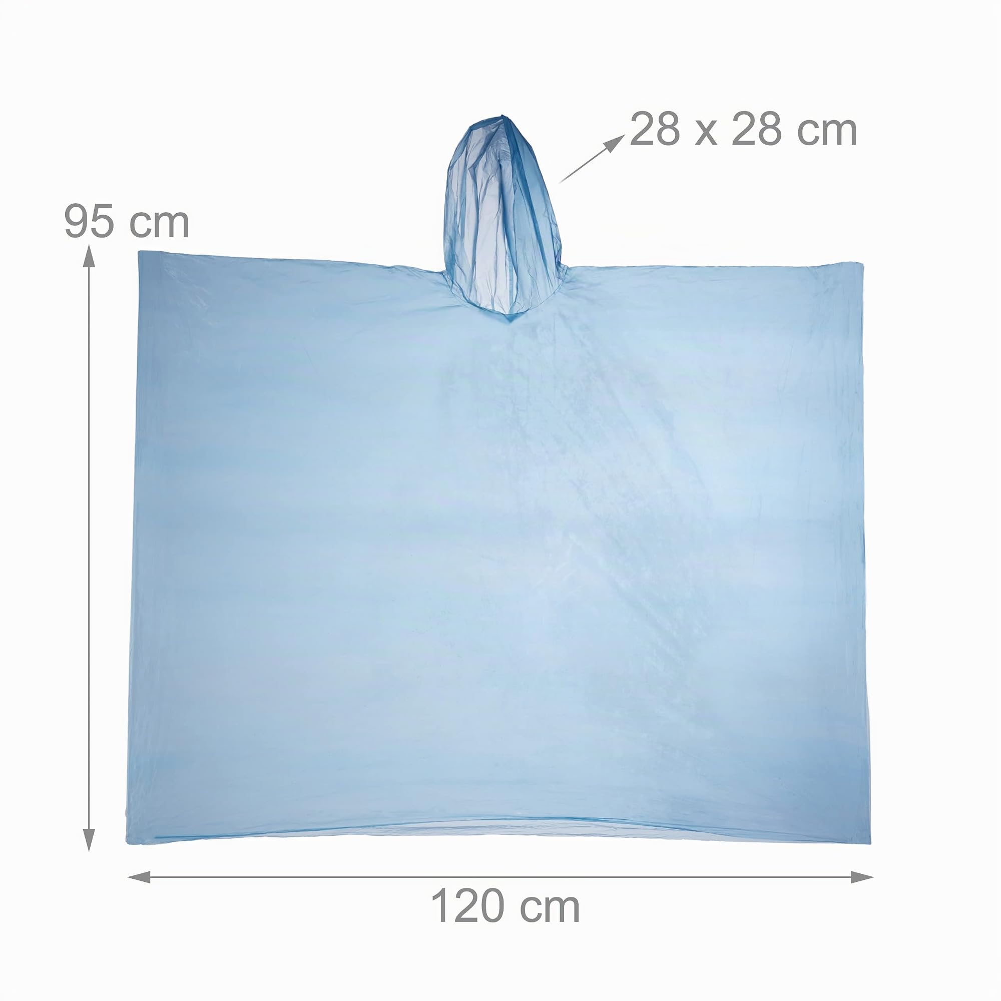 Relaxdays Disposable Rain Poncho, Set of 15, Disposable Rain Cape with Hood, 5 Colours, Emergency Poncho for Men and Women, Colourful, 95 x 120 cm