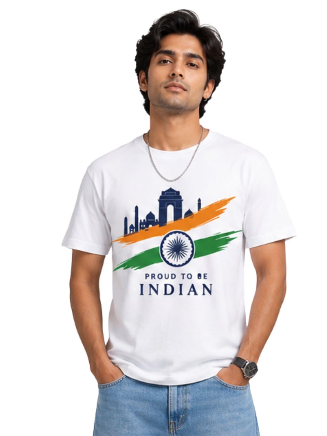 yak yak Men Independence Day White Regular Fit Pure Cotton T-Shirt-picture-11