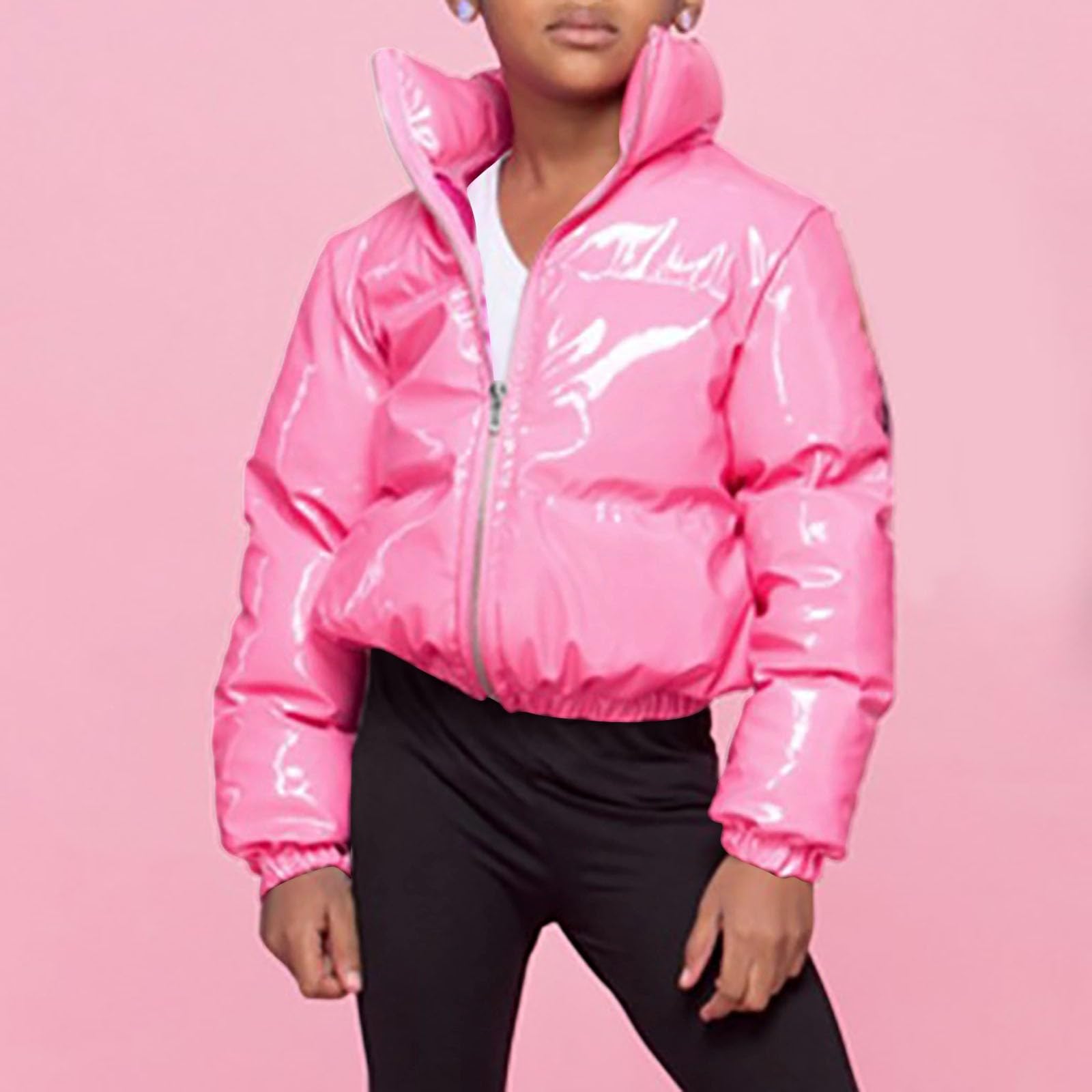 Abrigo y chaqueta de invierno para niñas, abrigo acolchado para niños, suave, grueso y aislante, ropa de invierno para niñas en climas fríos, con capucha de piel sintética, bolsillos, cremallera.