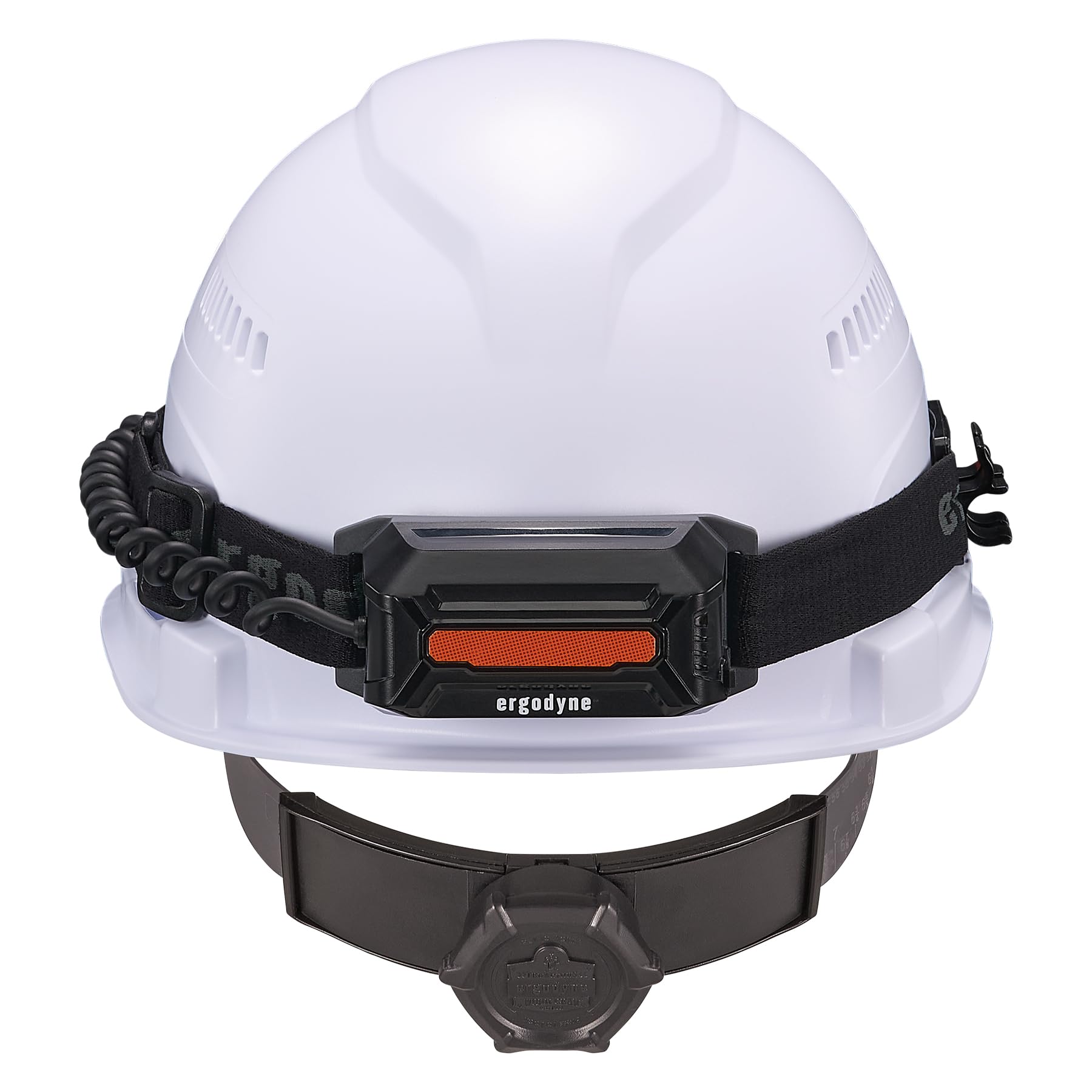 Ergodyne Skullerz 8885 Lampe frontale rechargeable à large faisceau avec sangle, 5 modes d'éclairage, polyvalente à porter directement sur la tête ou le casque rigide, câble USB-C inclus