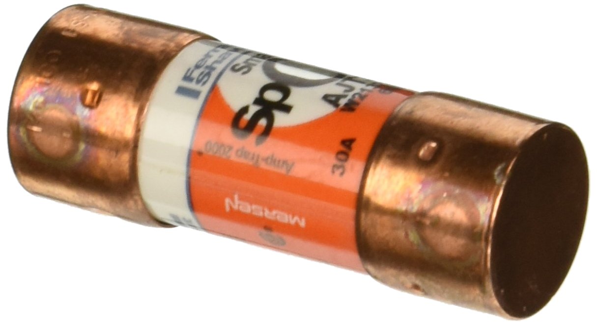 MersenAJT Amp-Trap 2000 SmartSpot Time-Delay/Class J Fuse with Maximum Circuit Protection, 600VAC/500VDC, 200kA AC/100kA DC, 30 Ampere, 13/16" Diameter x 2-1/4" Length