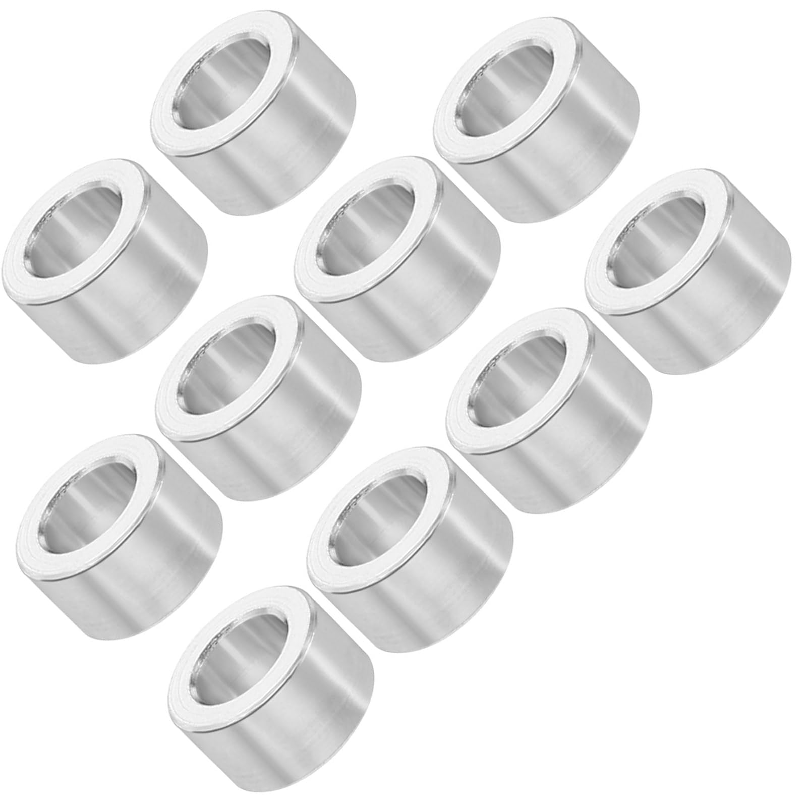 Unifizz M4 Aluminium Spacers, 10Pcs Round Metal Spacer Tubes 4.1mm ID x 7mm OD x 4mm Length Unthreaded Aluminium Standoff for M4 Screw Bolt Assemblies — image 1