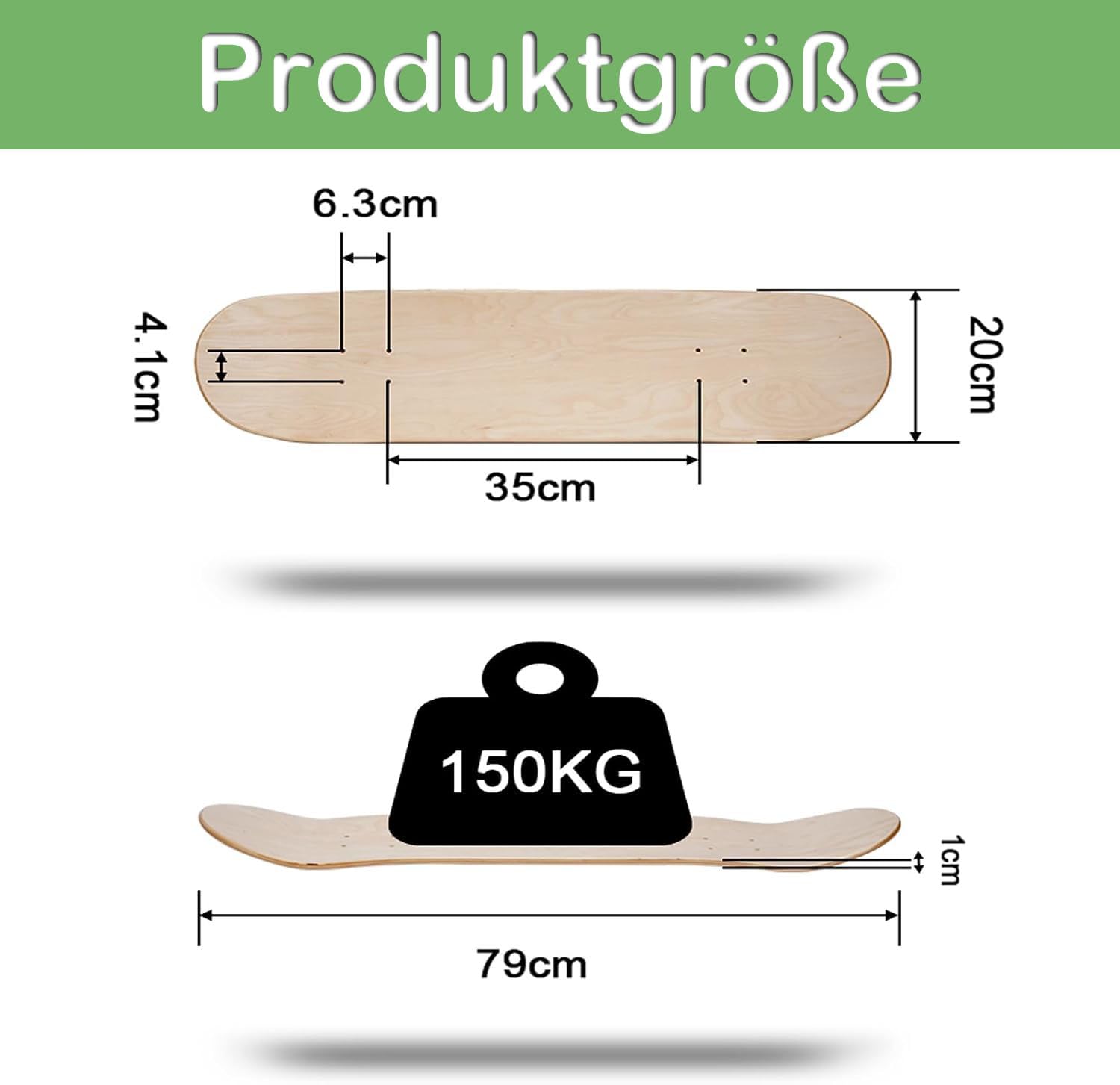uyoyous 2 Stück Blank Skateboard Decks, 7-lagiges Ahorn Skateboard Deck, konkaves Skateboard für Kinder, Erwachsene, Mädchen, Jungen, Anfänger und Profis, 79x20cm