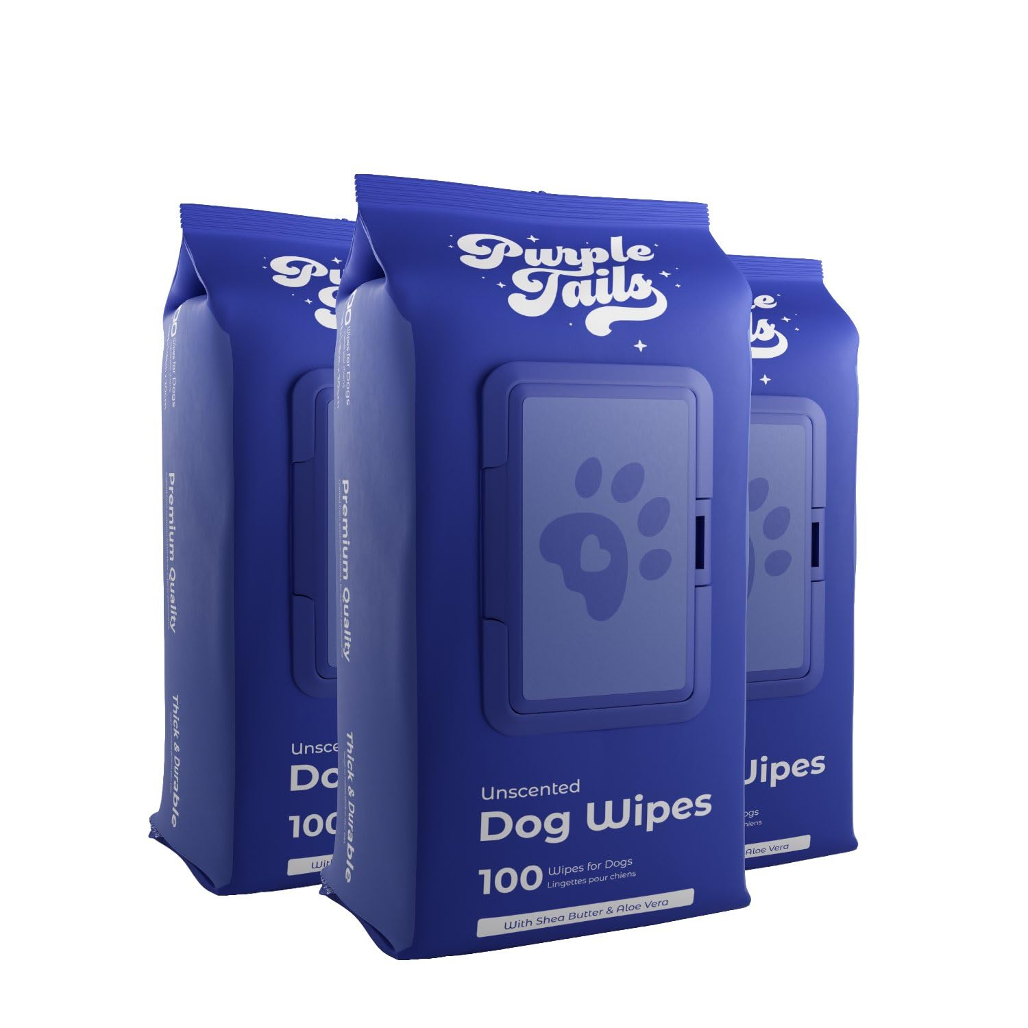 Purple Tails Canada Dog Wipes – 300 Dog Wipes for Paws and Butt, Fur, Ears – Plant-Based Pet Wipes with Aloe Vera, Shea Butter for Puppies, Large Dogs, Cats – 3 x 100 Pack (B0D7VL3S25) Amazon Price History, Amazon Price Tracker
