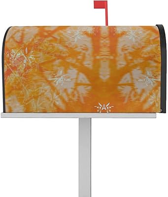 Magnetic Mailbox Cover Abstract Mottled Brown Yellow Tree Shadow Pattern Standard Size Removable Post Letter Box Cover Waterproof Garden Yard Outdoor Decoration