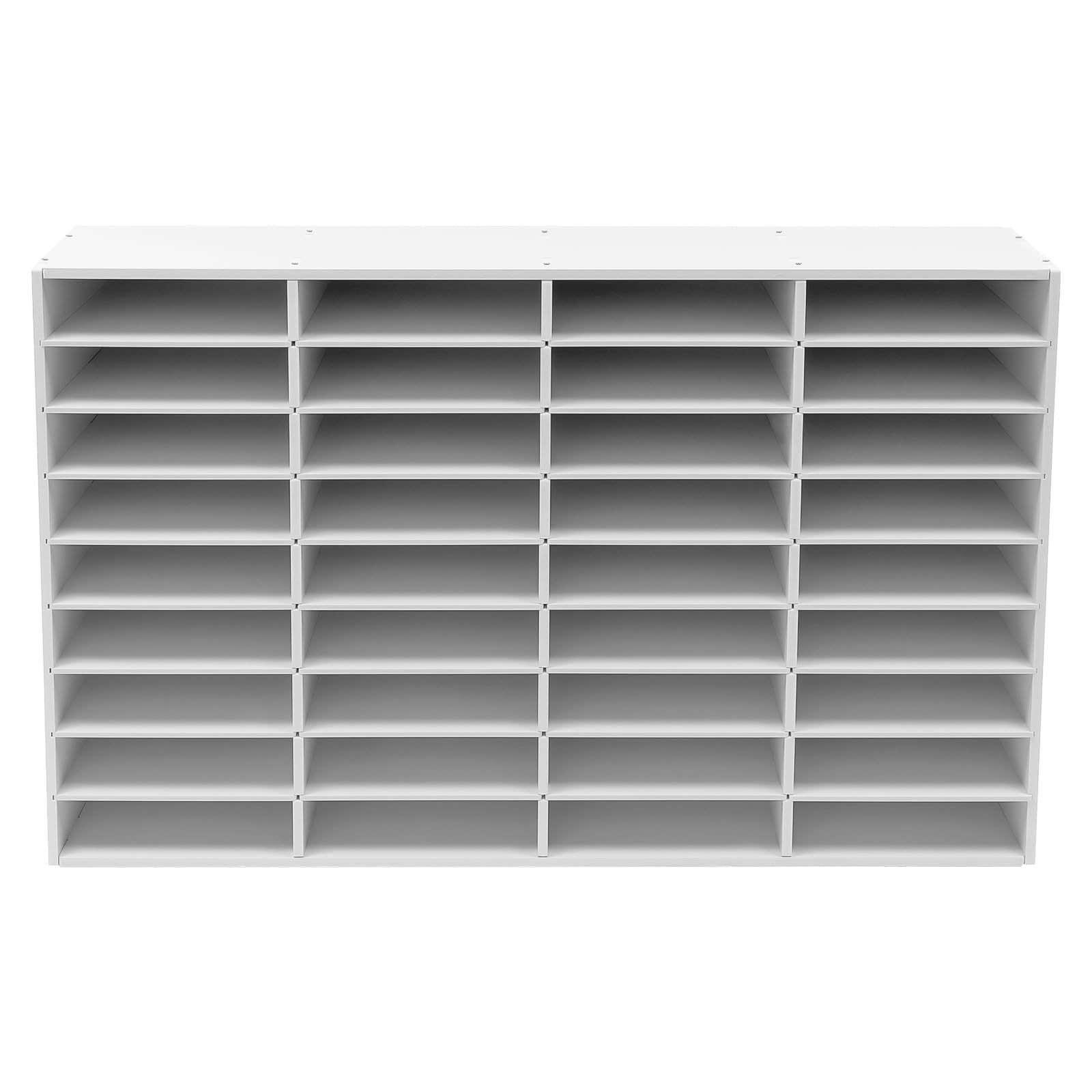 36 Compartments Literature Organizer PVC Office Mailbox with Adjustable Shelves Desktop File Sorter Mailbox Paper Storage Cabinet Document Sorters Storage Sorter for Files, Documents, Papers, White