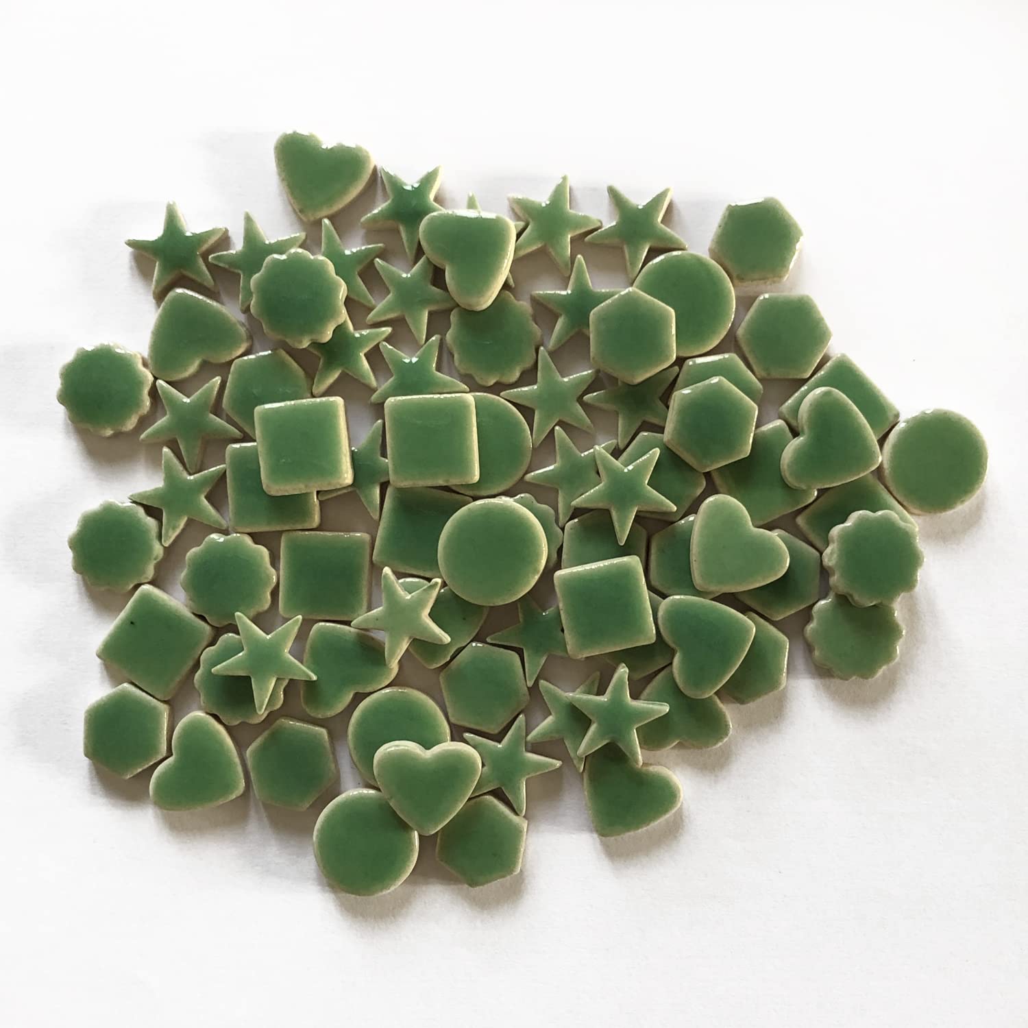 Sai Mosaic Art Ceramic 15mm Mixed Shape Light Green-image-47