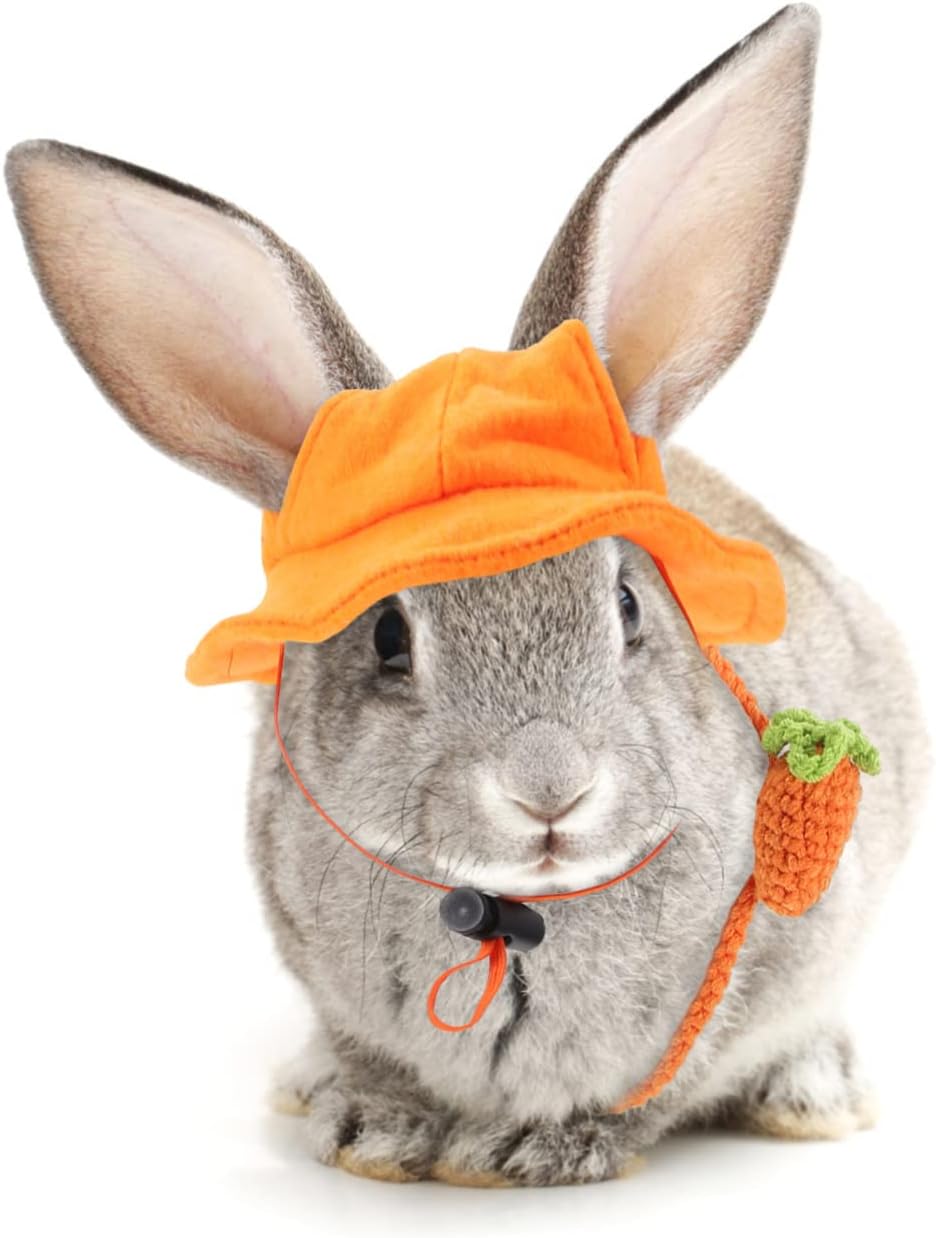 Decorative Pet Rabbit Hat Felt Woolen Yarn Orange image 2
