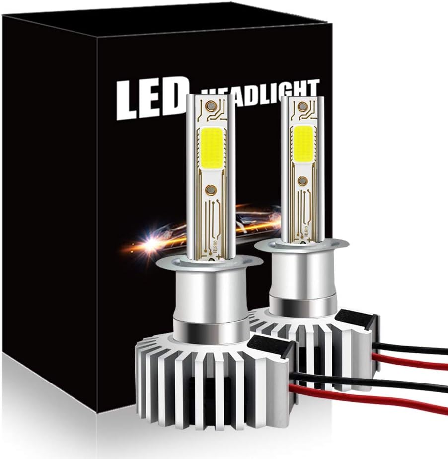Automobile - Factory Price D9 2X 6000K H1 H3 60W 12000 lms Highs Powers COB LED Headlight High and Low Beam Fog Light Bulb carro Quick Ԁе|ivеrу (6000K Cold White H3)