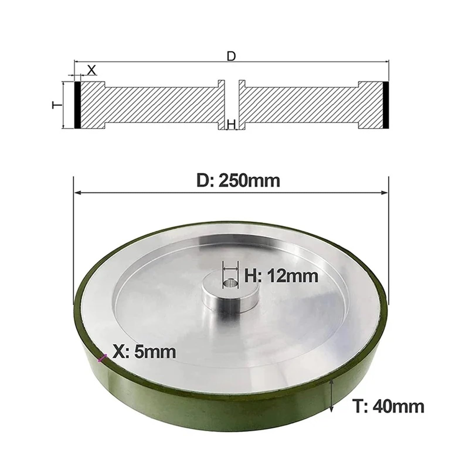250mm meules de 10 pouces