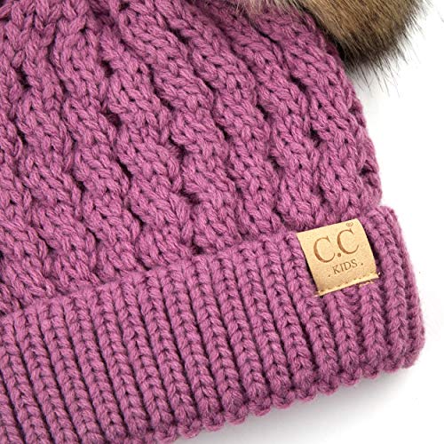 Image of C.C Exclusives Children Kid Double Pompom Knitted Beanie for Kids Ages 2-5 (KID-23)(KID-24)(KIDS-2055)