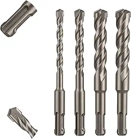 Kit Broca SDS Plus para Martelete, 6, 8, 10 e 12mm x 160mm, para Concreto e Alvenaria, 4 Peças