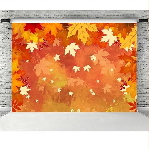 Miniatura 5 de Lofaris Fondo de fotografía de escena de hojas de arce otoñal, 7 x 5 pies, fondo de piso de cosecha de otoño, suministros para fiesta de Acción de