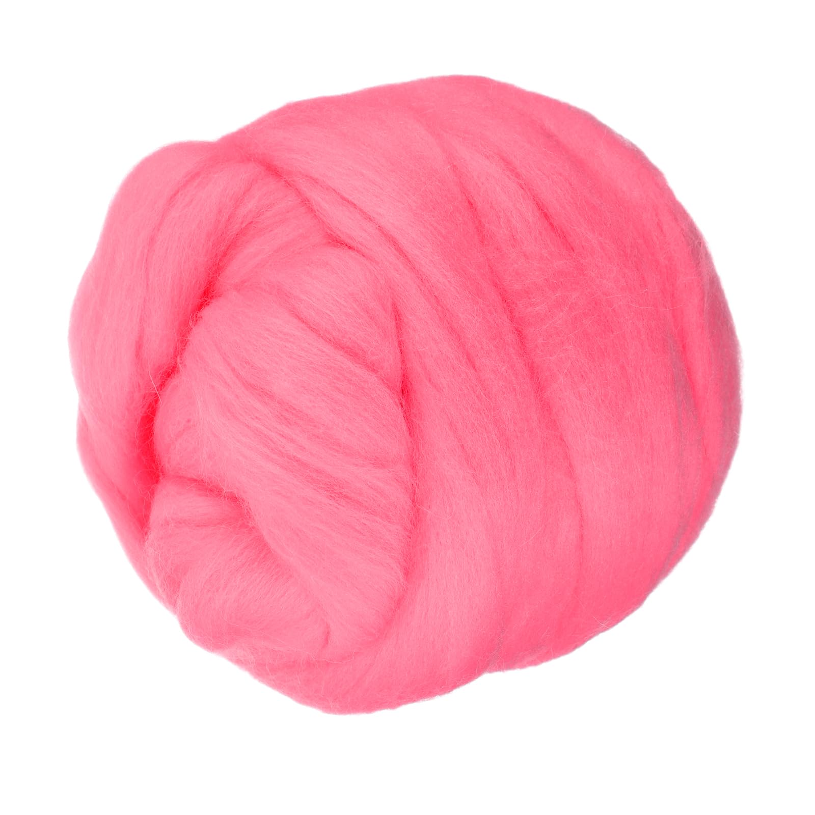 PATIKIL Wool Roving Yarn, 80G/2.82OZ Soft Felting Wool Pure Chunky Roving Yarn Bulk for Needle Felting Knitting Blanket Spinning Weaving DIY Craft, Dark Pink