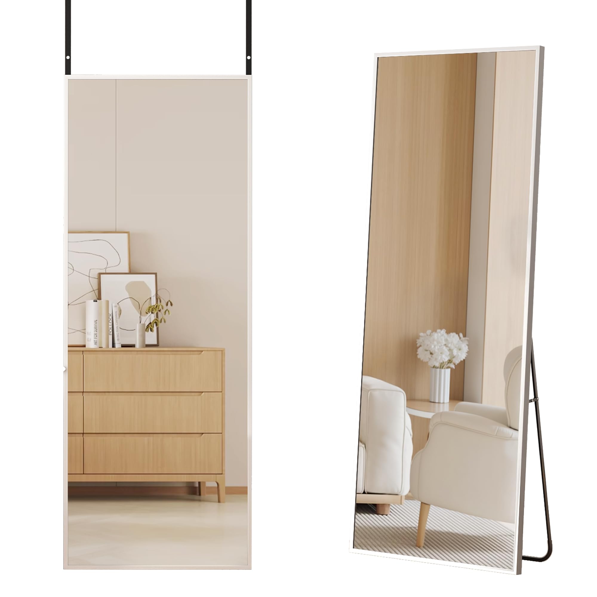 Antok 120x35 cm Wandspiegel Ganzkörperspiegel - Rechteckiger Spiegel Hängespiegel mit HD Glas und Aluminiumrahmen Einfache Montage an Wänden oder Türen für Schlafzimmer Wohnzimmer Eingang