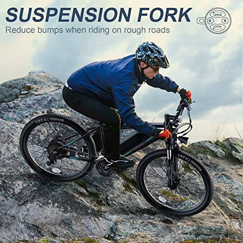 Wooken Electric Bike, Electric Bike For Adults 27.5'' E-Bikes With 500W Motor, 21.6Mph Mountain Bike With Lockable Suspension Fork, Removable Battery, Professional 21 Speed Gears Bicycle #TOP2