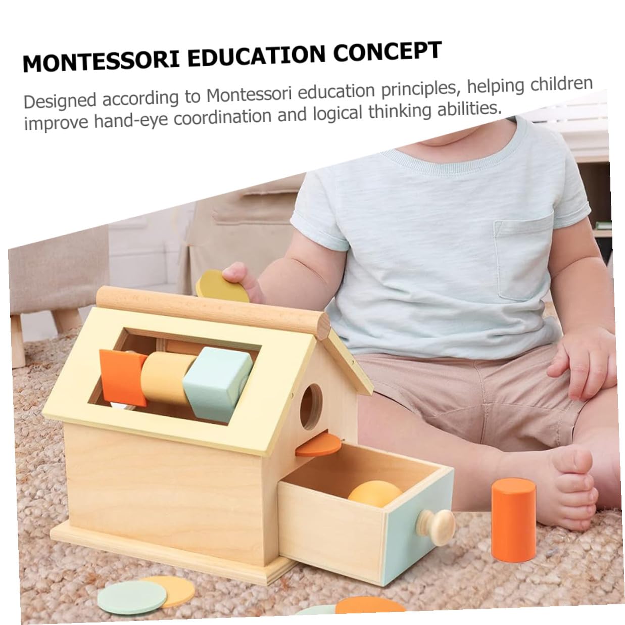 Alasum Juguete Educativo de Madera para Ñiño 1-3 Años Entrenamiento de Coordinación Mano-Ojo y Función Multifuncional para Educación Temprana