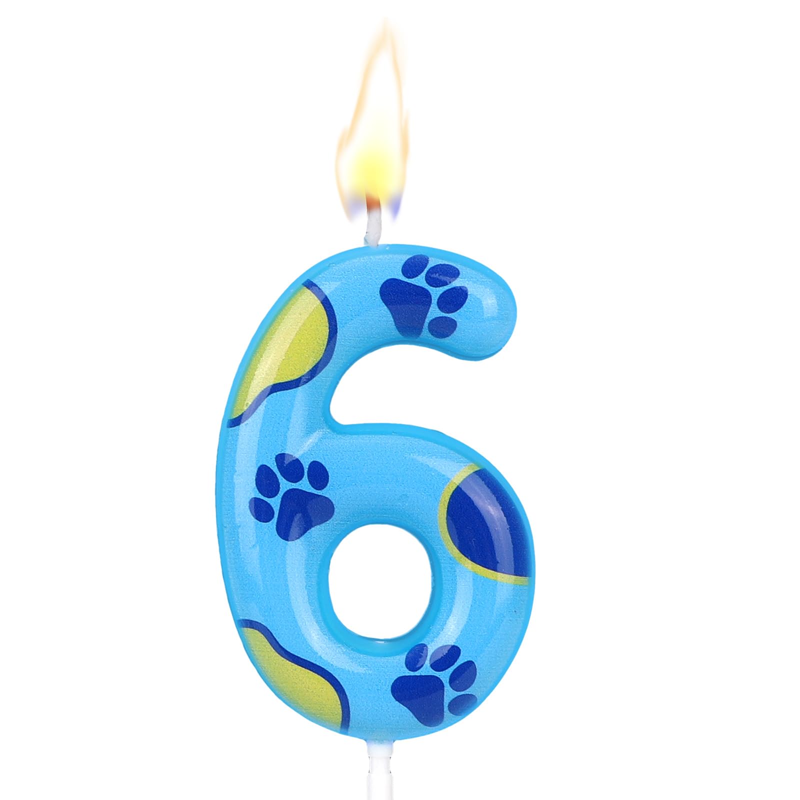 Candele di Compleanno Numero 1 Con Zampa di Cane Rosa Topper per