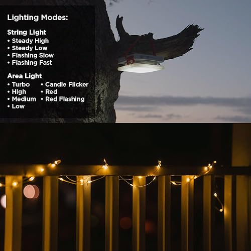 Miniatura 6 de LuminAID Cadena de luces solares con cargador de teléfono, luces recargables para tienda de campaña para campamento, cadena de luces de 32 pies,