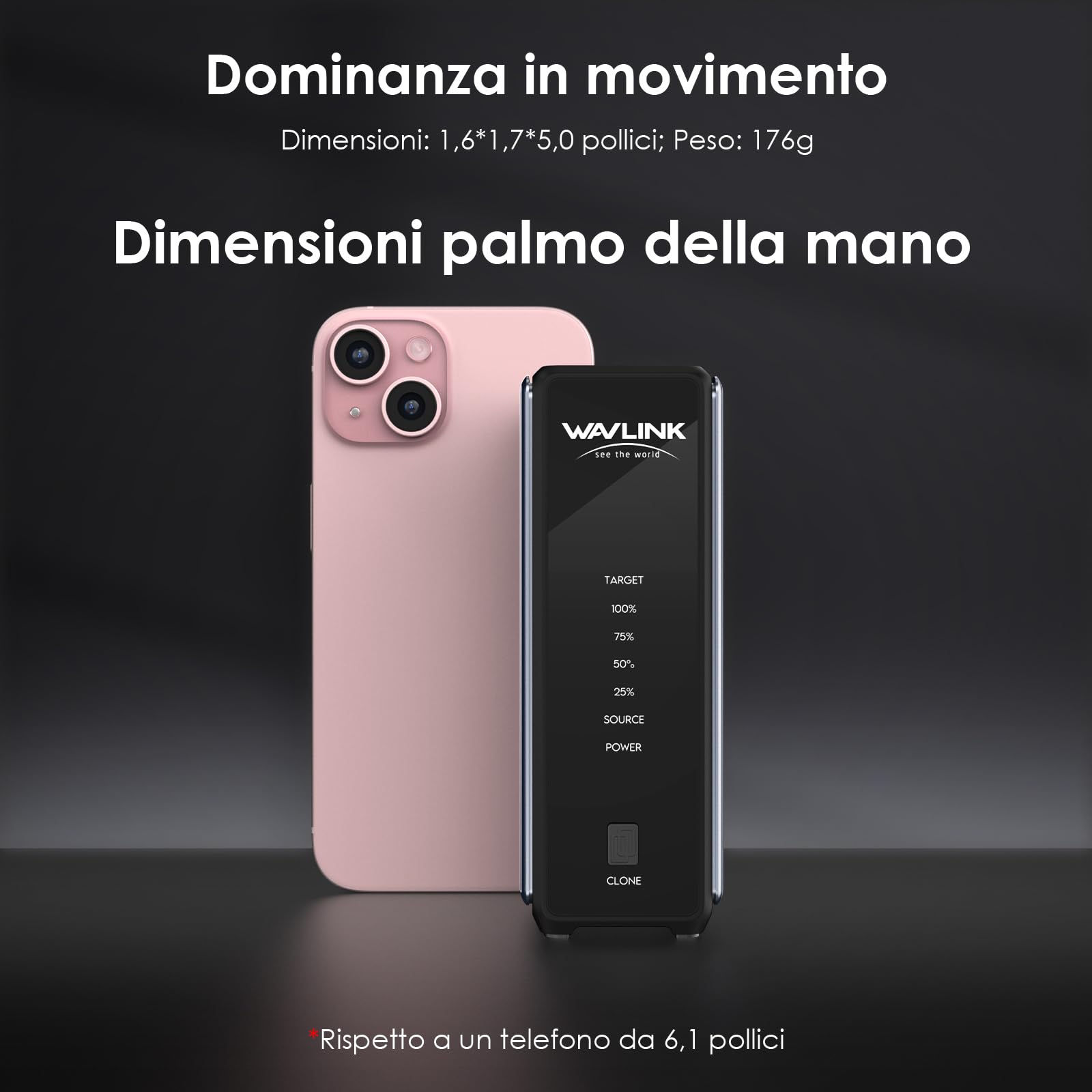 WAVLINK 40 Gbps M.2 Dual Bay NVMe Enclosure, alloggiamento SSD NVMe con ventola di raffreddamento, compatibile con Thunderbolt 5/4/3, USB 4/3.2/2.0, UASP e TRIM, clonazione offline, fino a 3300 MB/s
