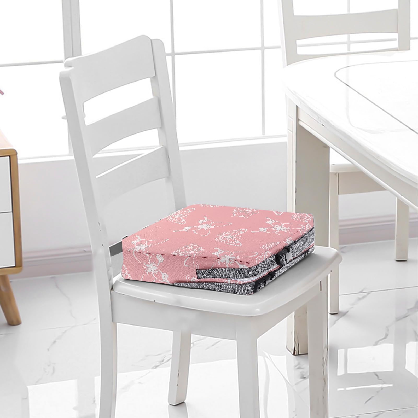 Cojín Elevador Infantil para Silla de Comedor, Portátil, Rosa
