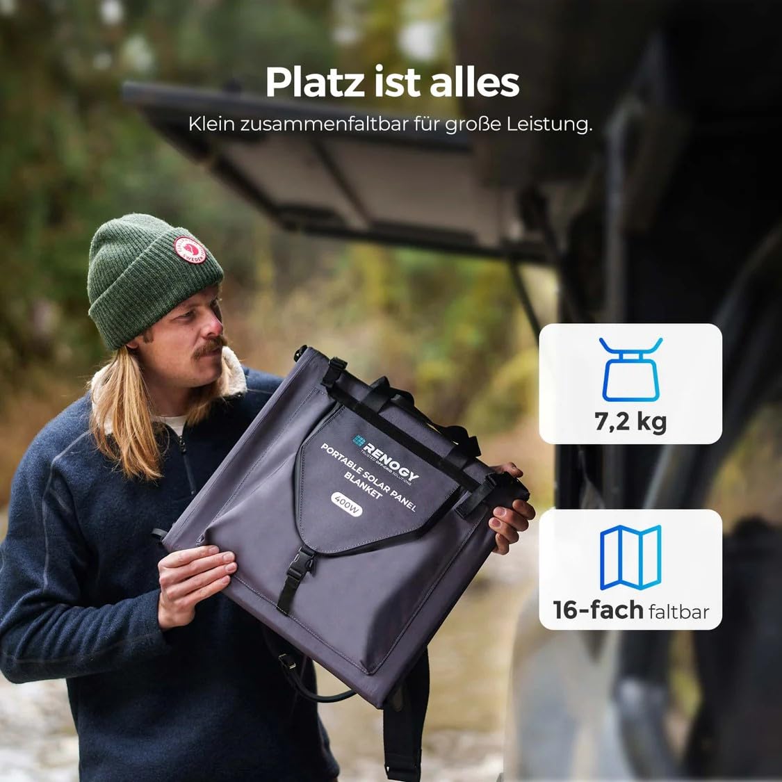 Renogy Faltbares Solarpanel 400W N-Typ 25% Wirkungsgrad IP65 Tragbar Solarmodul für Outdoor Wohnmobil Camping