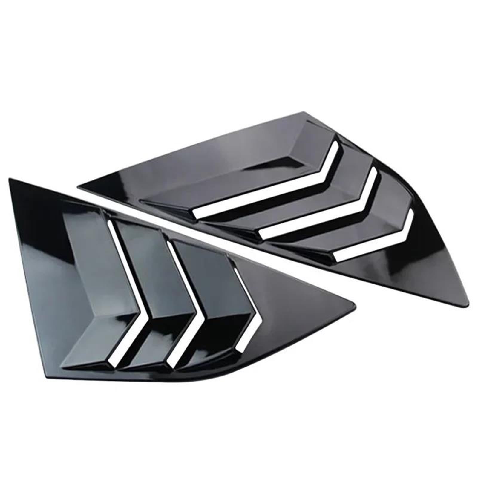 HGPVPKZAZD Car Rear Window Spoiler Tail Wing For Focus Hatchback 2012-2018 2PCS Car Rear Window Louver Cover Side Vent Shutter Trim Scoop Rear Window Side Splitter Wing(Glossy Black)