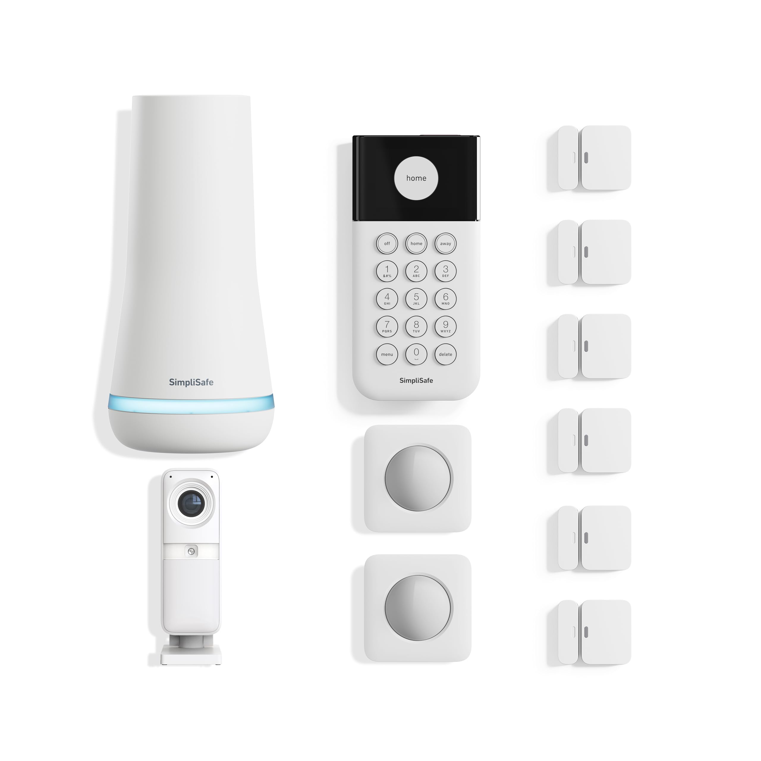 SimpliSafe 11 Piece Wireless Home Security System Gen 3 with Wireless Indoor HD Camera - Optional 24/7 Professional Monitoring - No Contract - Compatible with Alexa and Google Assistant,White