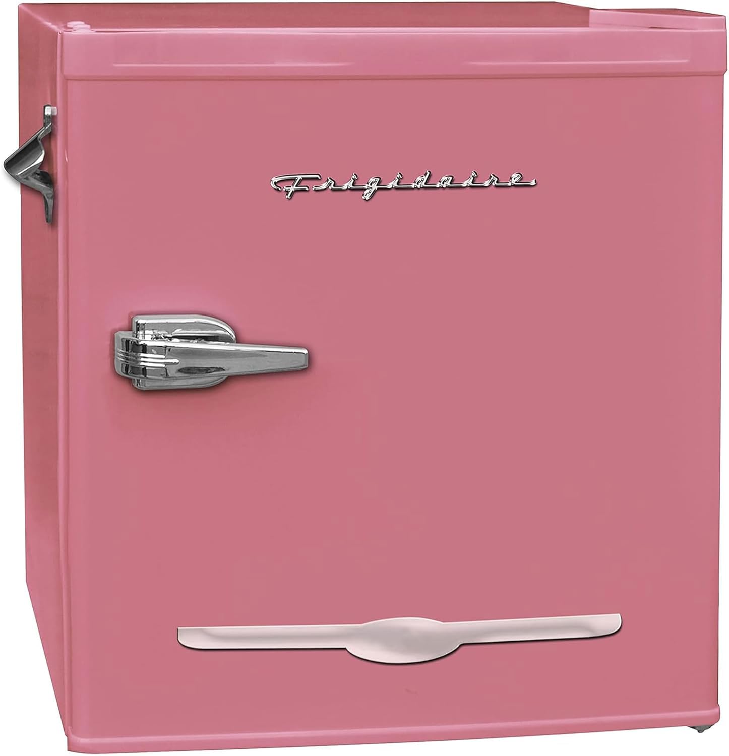 Frigidaire EFR176 Retro Compact Fridge with Chiller Mini Refrigerator with Built-in Bottle Opener for Office, Bedroom, Dorm Room or Cabin, 1.6 cu ft 16″ D x 18″ W x 18.5″ H, Pink