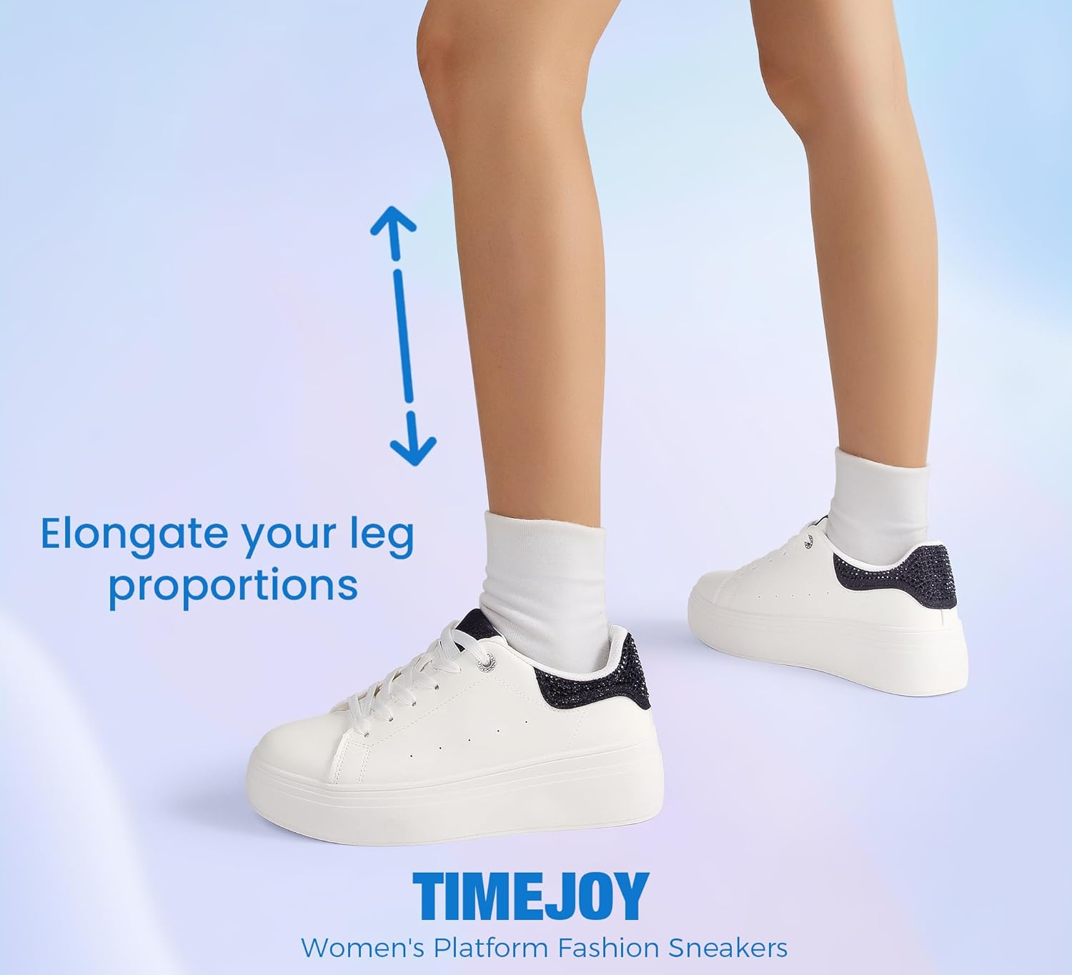 Women's Platform Fashion Sneakers Faux Leather & Anti-Slip Sole Classic Tennis Shoes for Casual Lace up Sport & Walking - Image 7