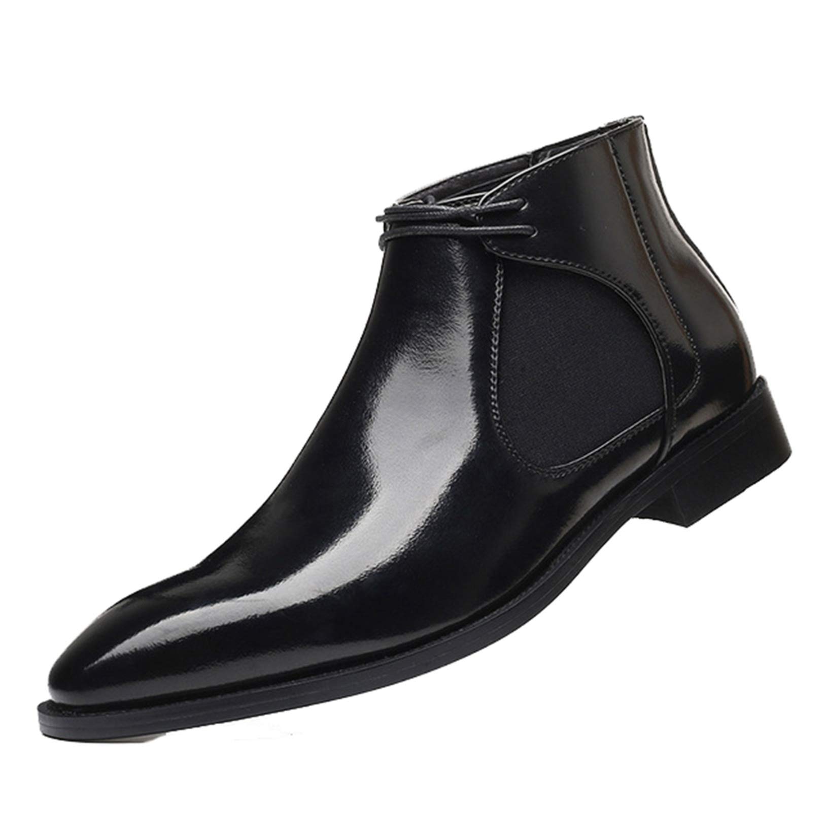 Stivaletti Chelsea per Uomo Tinta Unita Impermeabile Slip-On Stringati Autunno Inverno Stivaletti Comfort Soft Bottom Business Office Stivali in Pelle