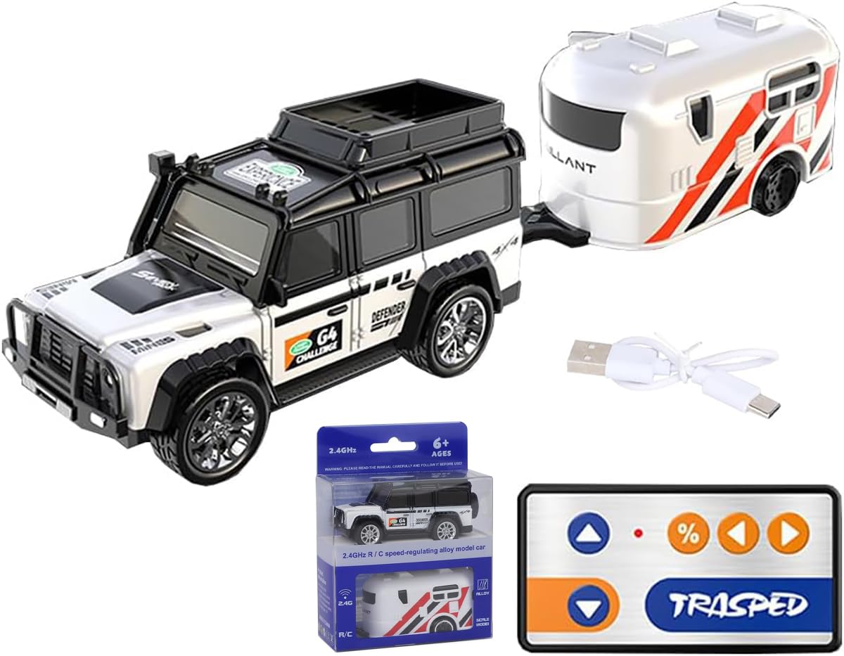 Magicwand【Pack of 1 R/c Rechargeable【Type-C Charging】 2-in-1 Miniature Defender with Trailer & Led Lights【1 Random Color Will be Shipped】