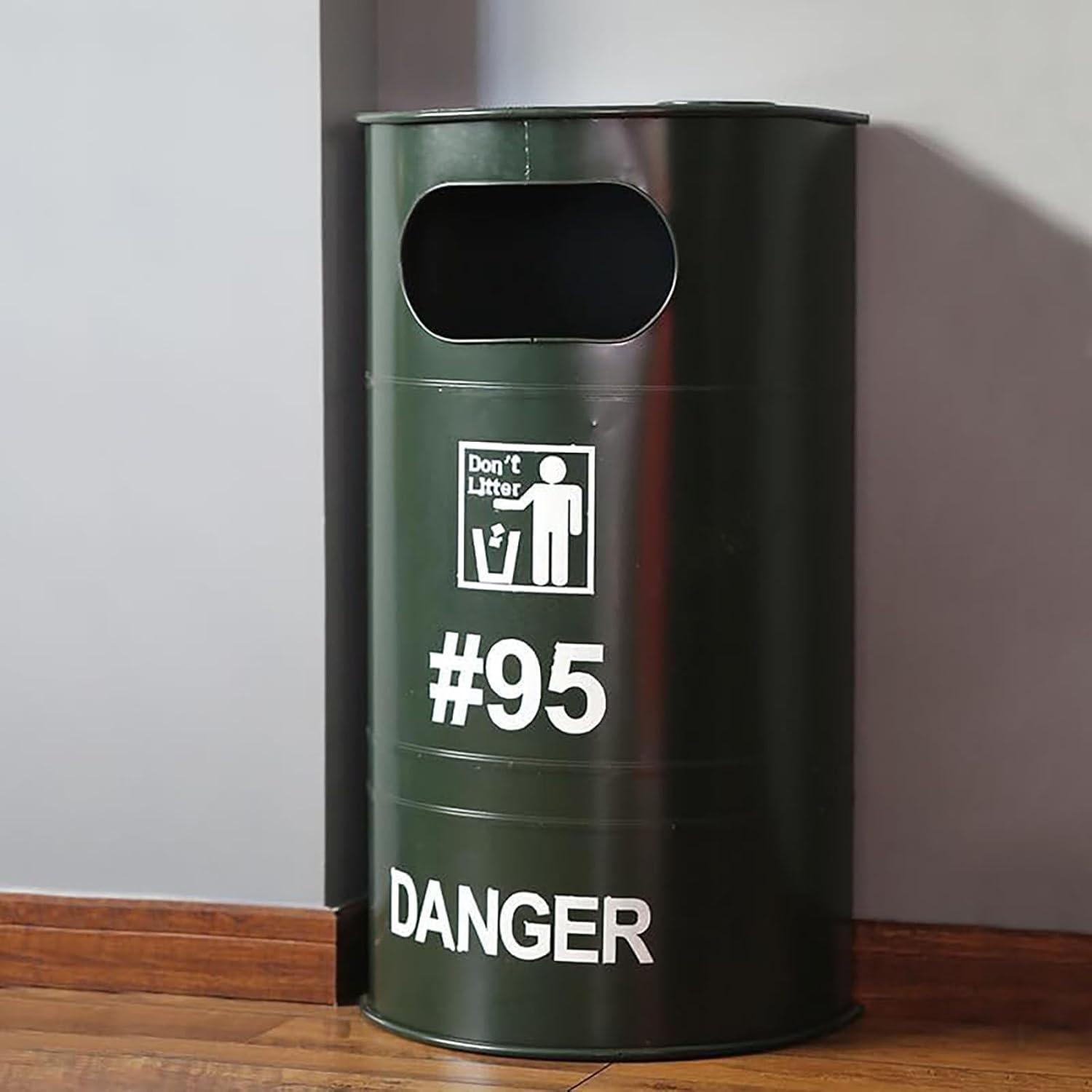 Yuntogekiss ゴミ箱 ふた付き 27L アメリカンレトロ ドラム缶型 ゴミ箱 おしゃれ 半円 trash bin ダストボ