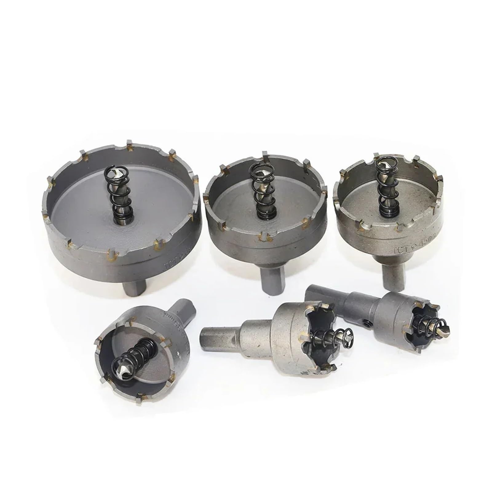 Juego De 6 Brocas De Corona De Carburo De 22 Mm/30 Mm/35 Mm/45 Mm/50 Mm/65 Mm For Taladrar Metales De Aleación De Acero Inoxidable