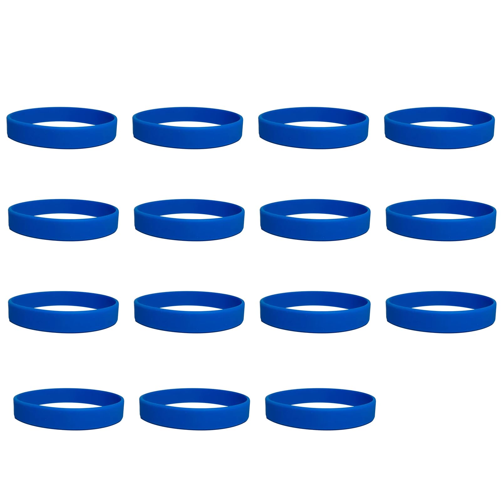 15PCS Blue Silicone Wristbands,Silicone Bracelets Stretch,Sports Rubber Bracelets for Events,Party,Adults,Sports Outdoor Team,202 * 12 * 2mm — image 1