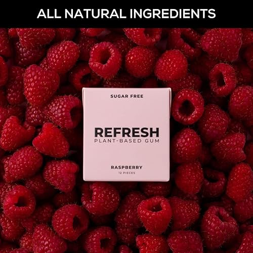 Miniatura 8 de Refresh Gum, Sin azúcar, natural, xilitol, goma de mascar de larga duración, sabores naturales, ingredientes orgánicos, sin plástico, sin OMG, sin