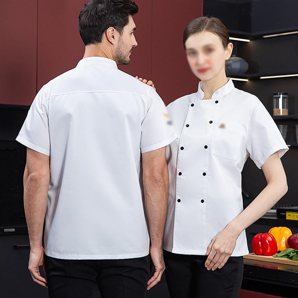 Kitchen Cook Shirt Long/Short Sleeve Unisex Chef Jacket Double-Breasted Classic Coat Restaurant Kitchen Uniform