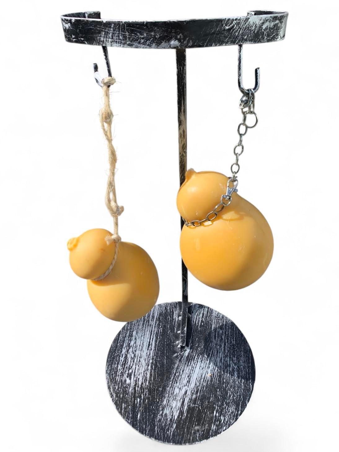GREGORIOSTORE Supporto per Caciocavallo in Ferro, Altezza 55 cm, Diametro 33 cm, per Barbecue, Caciocavallo Fuso