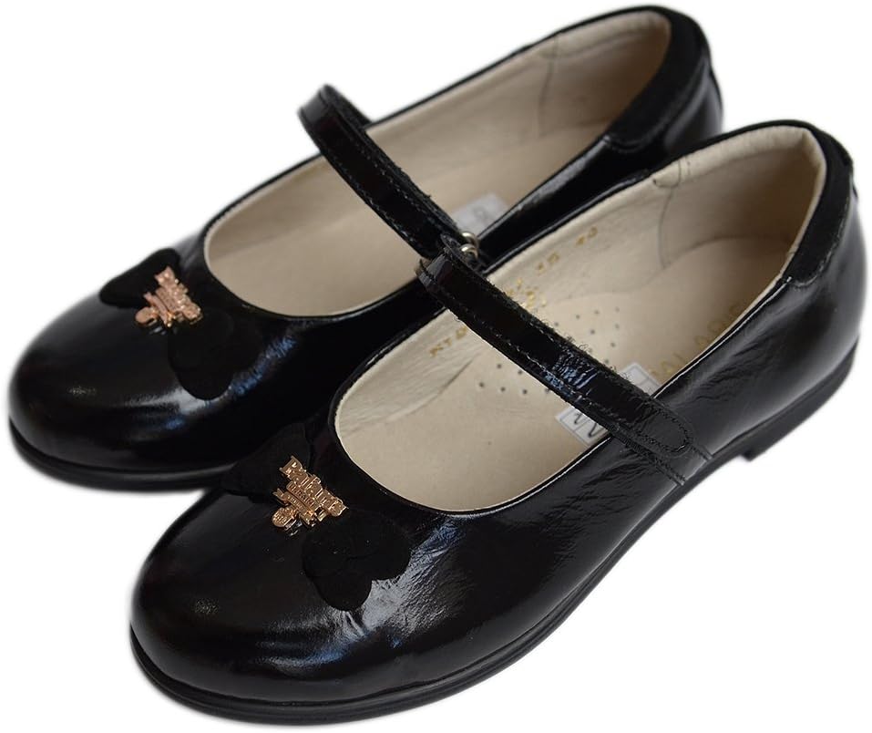 Black Leather School Shoes for Girls Size 9 Child UK| Orthopaedic Kids Shoes | Leather Inside | Orthopaedic Arch Support | Children | Padded Collar