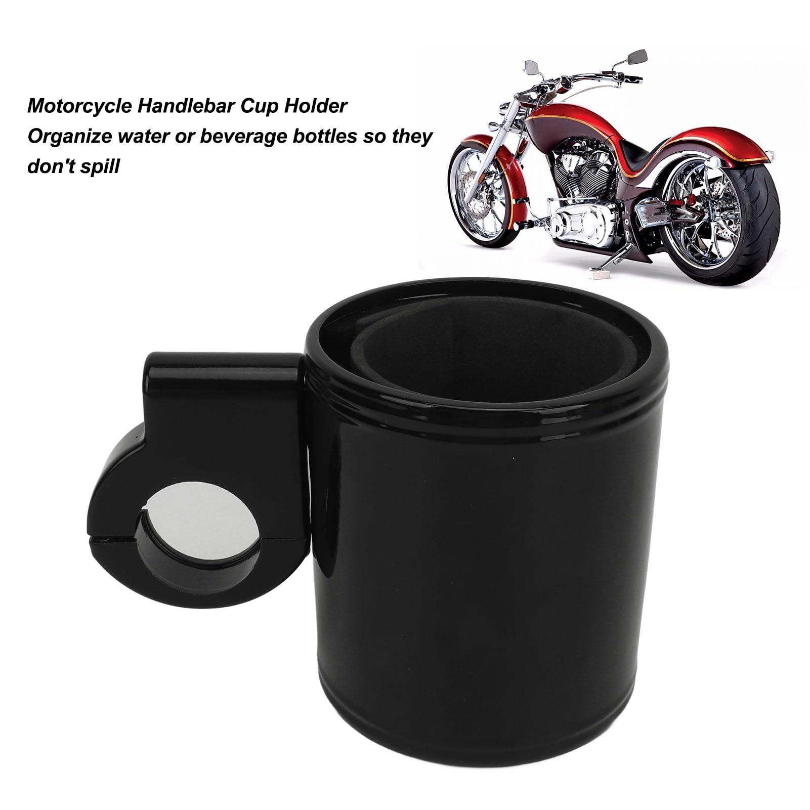 Portabicchieri Universale Per Moto - Cromato, Regolabile Per Manubri 22-32mm, Con Accessori - Foto 4