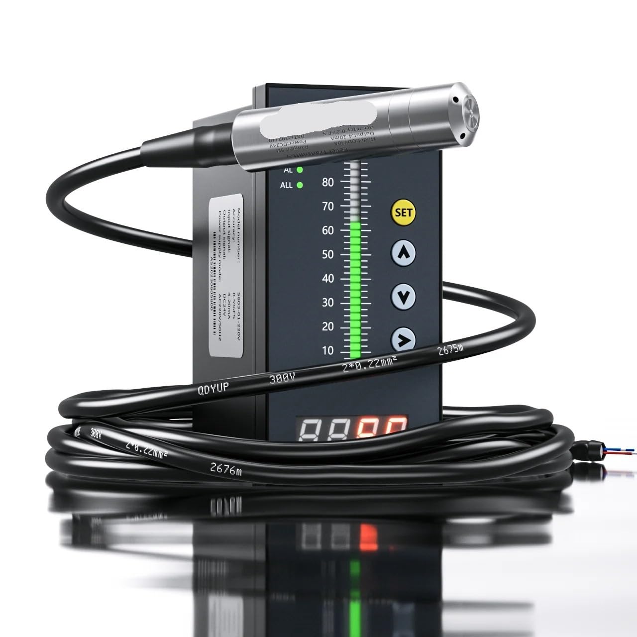 Transmisor de nivel de agua 1m 2m 3m 5m 10m 50m 4-20mA 0-10V combustible gasóleo 0-3,3 V salida Sensor de nivel de líquido hidrostático sonda ss304 | 5m Range 7m Cable,0-3.3V Output