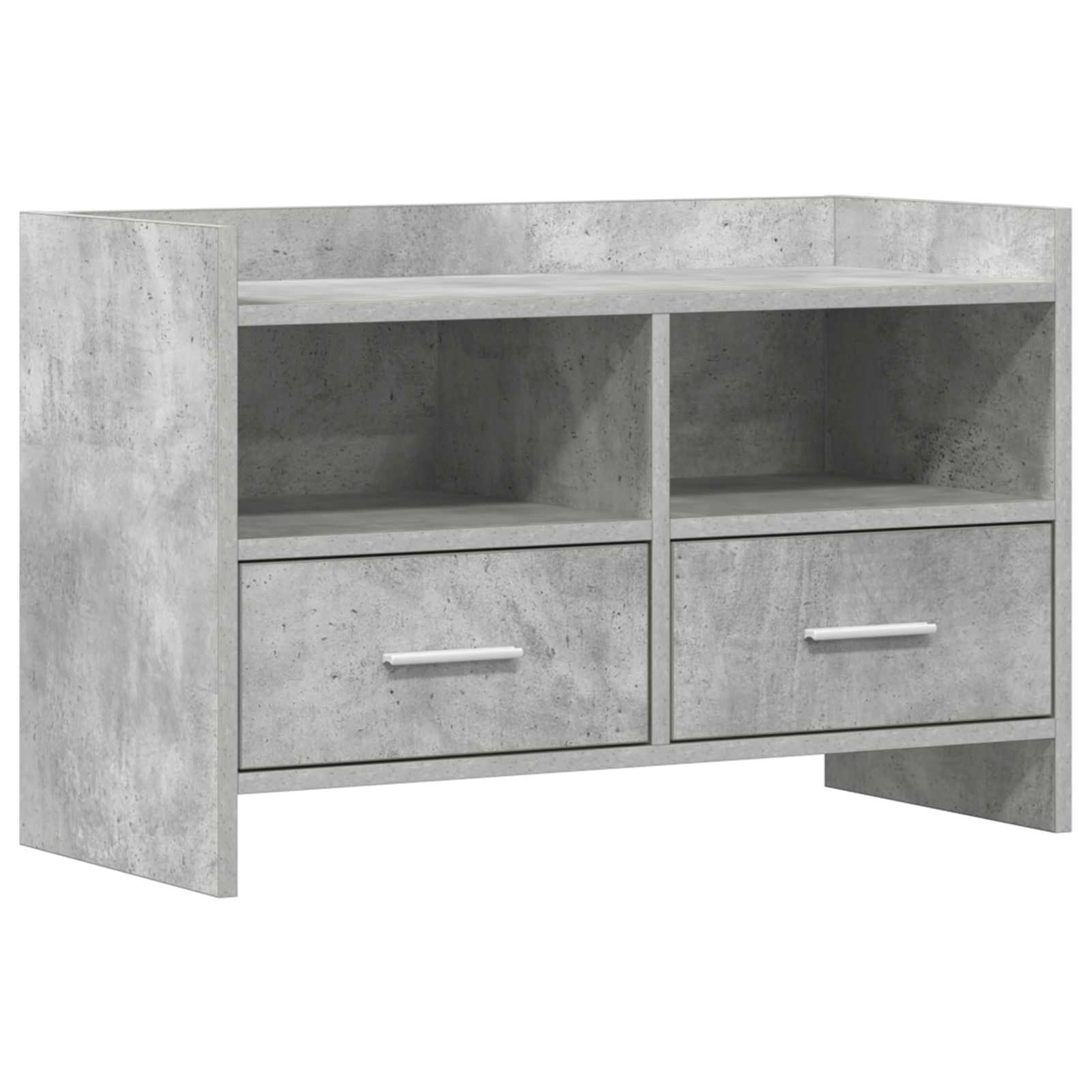 Gecheer TV-Schränk 71,5 x 33 x 47 cm Betongrau Holzwerkstoff, Moderne TV Lowboard Fernsehschrank für Home-Cinema Gamerzimmer Wohnungen Büro8011150