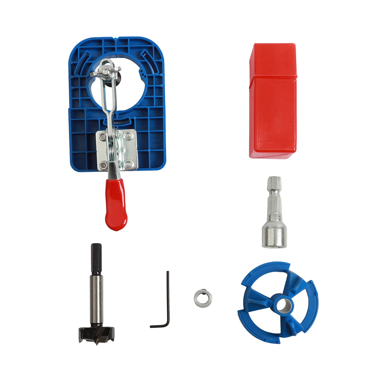 Mekalero Blue Wood Dowel Puncher Locator Adjustable Drilling Carpentry Tools Woodworking Positioning Hole Opener Furniture Hole Opener Hinge Locator Hinge Opening Door Positioning Cabinet Door Punching Punching Aid