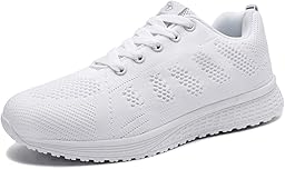 Youecci Chaussures de Course pour Femmes Légères - Chaussures de Marche Respirantes pour Sports, Tennis, Athlétisme, Gym, Baskets décontractées en Maille Anti-dérapantes