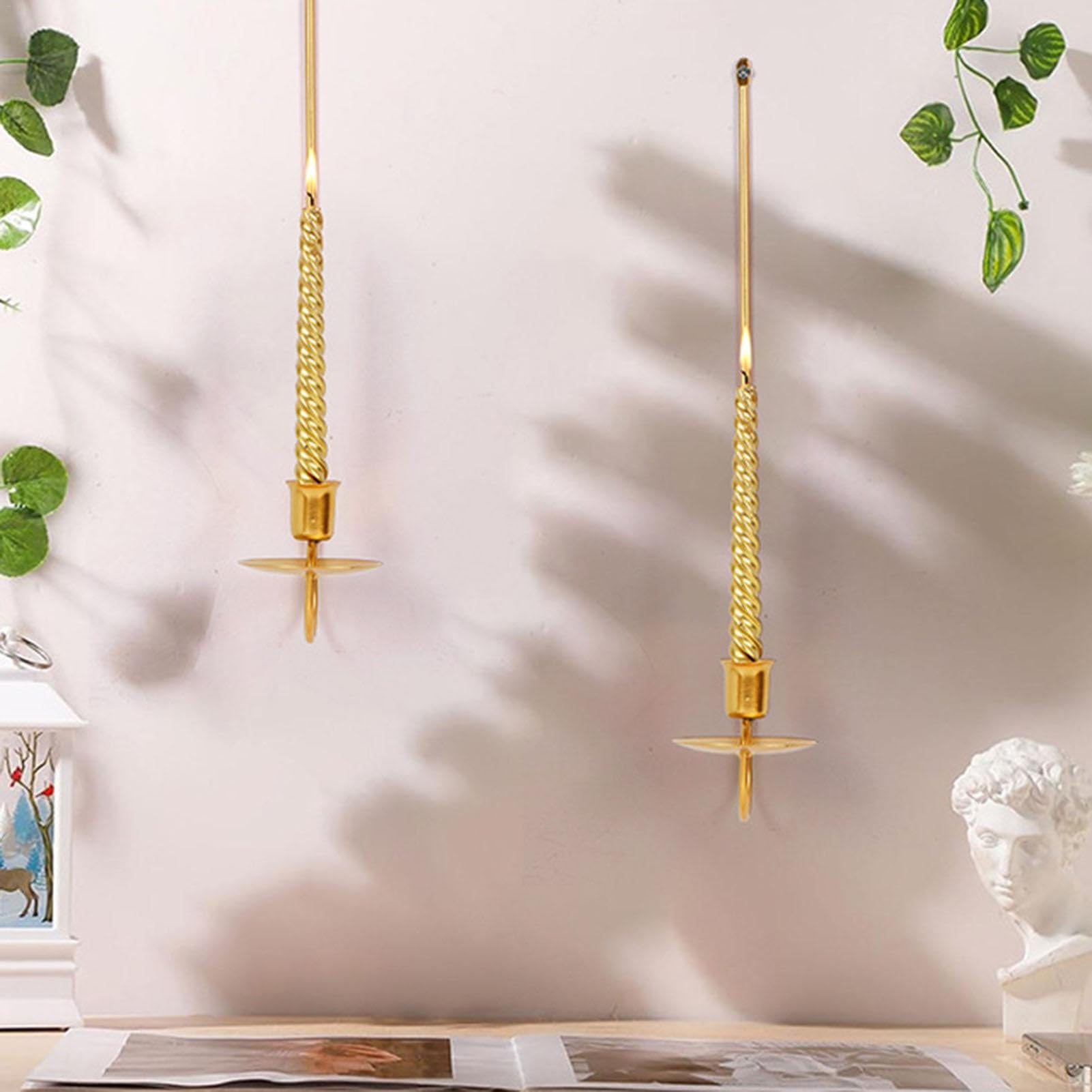 Golden Sconces Candle Holder | Vintage Gold Candle Sconces | Wall-Mounted Candle Sconces | Candle Holder Sconce, Gold Wall Candle Holder