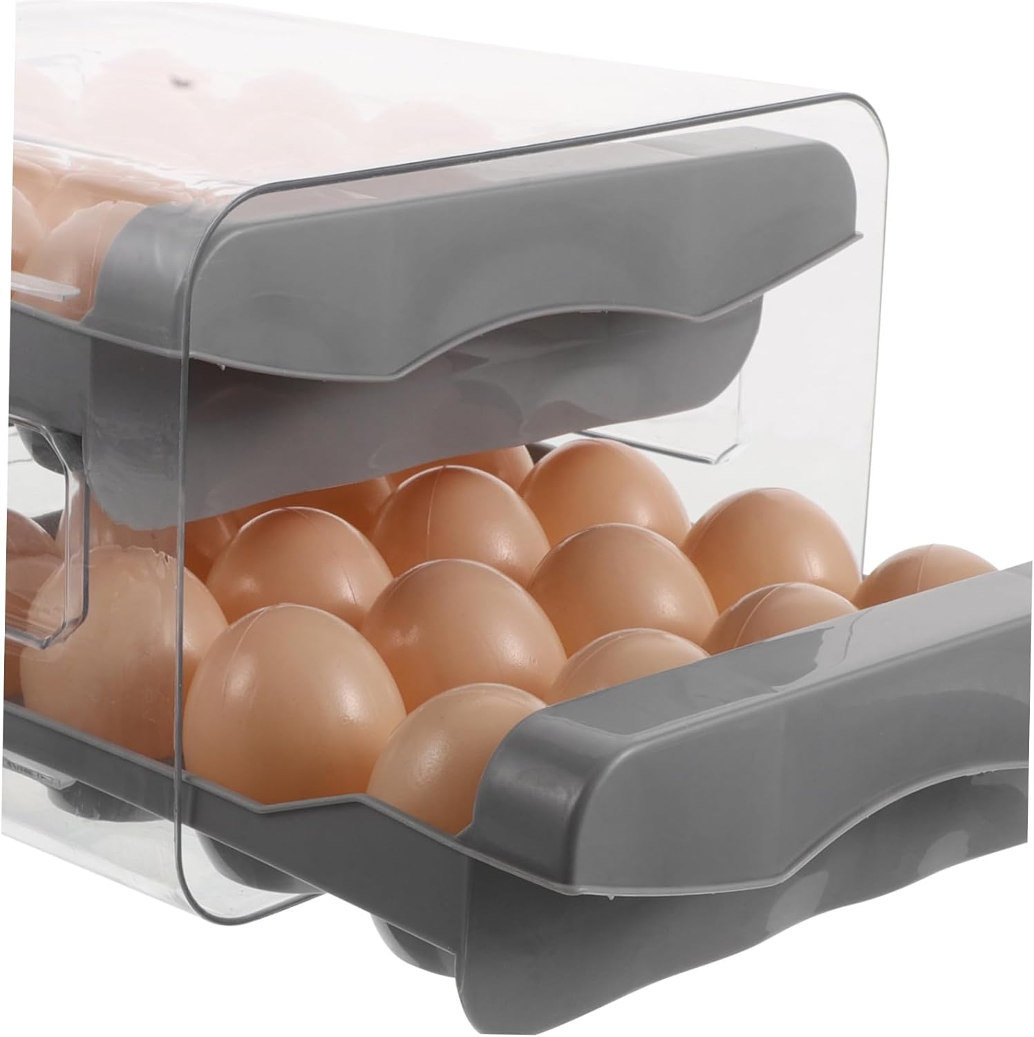 Egg Storage Box Fridge Drawer Refrigerator Eggs Fridge Organizer Kitchen Organizer Grey Pp